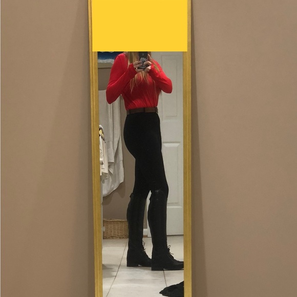 Red Basic Sheer Tunic Top - Picture 5 of 6